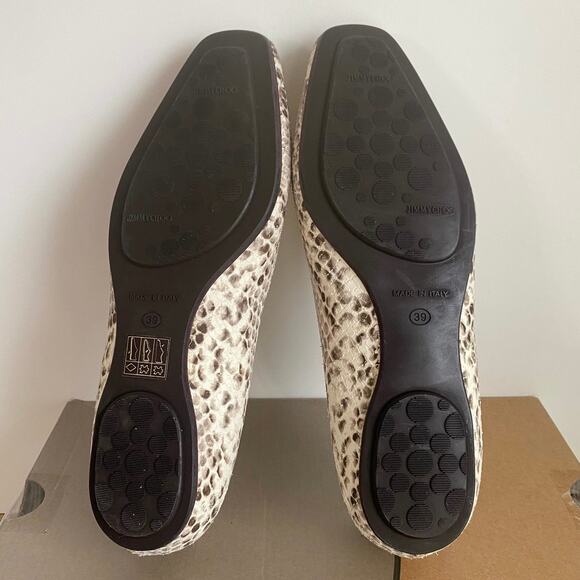 Jimmy Choo Beige Python Embossed Leather Ballet Flats Women- Size 39 - Picture 6 of 8
